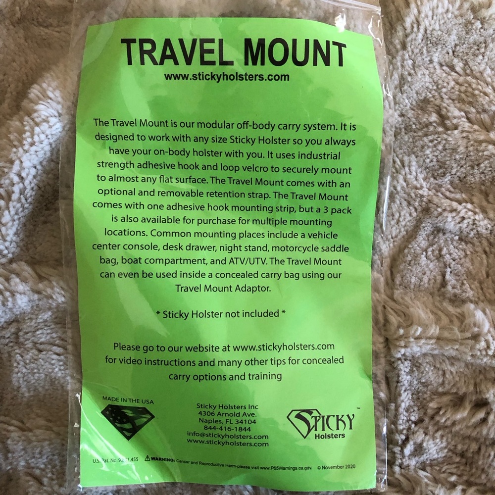 Sticky Holsters Travel Mount